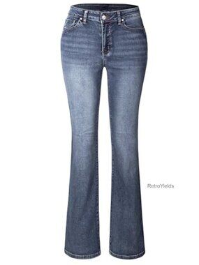 Women's Stretch Slim Bootcut Flare Jeans Low Rise Denim